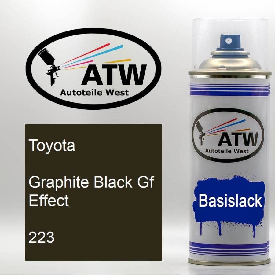 Toyota, Graphite Black Gf Effect, 223: 400ml Sprühdose, von ATW Autoteile West.